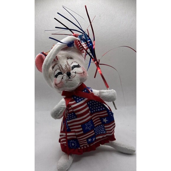 ANNALEE DOLLS 2005 6" PATRIOTIC 4TH OF JULY GIRL MOUSE - Picture 1 of 5